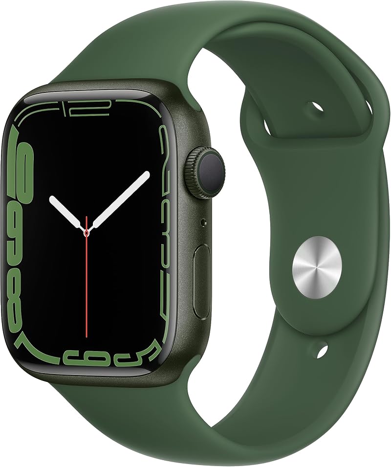 Apple Watch Series 7 GPS 45mm Green Aluminium Clover Sport Band Renewed