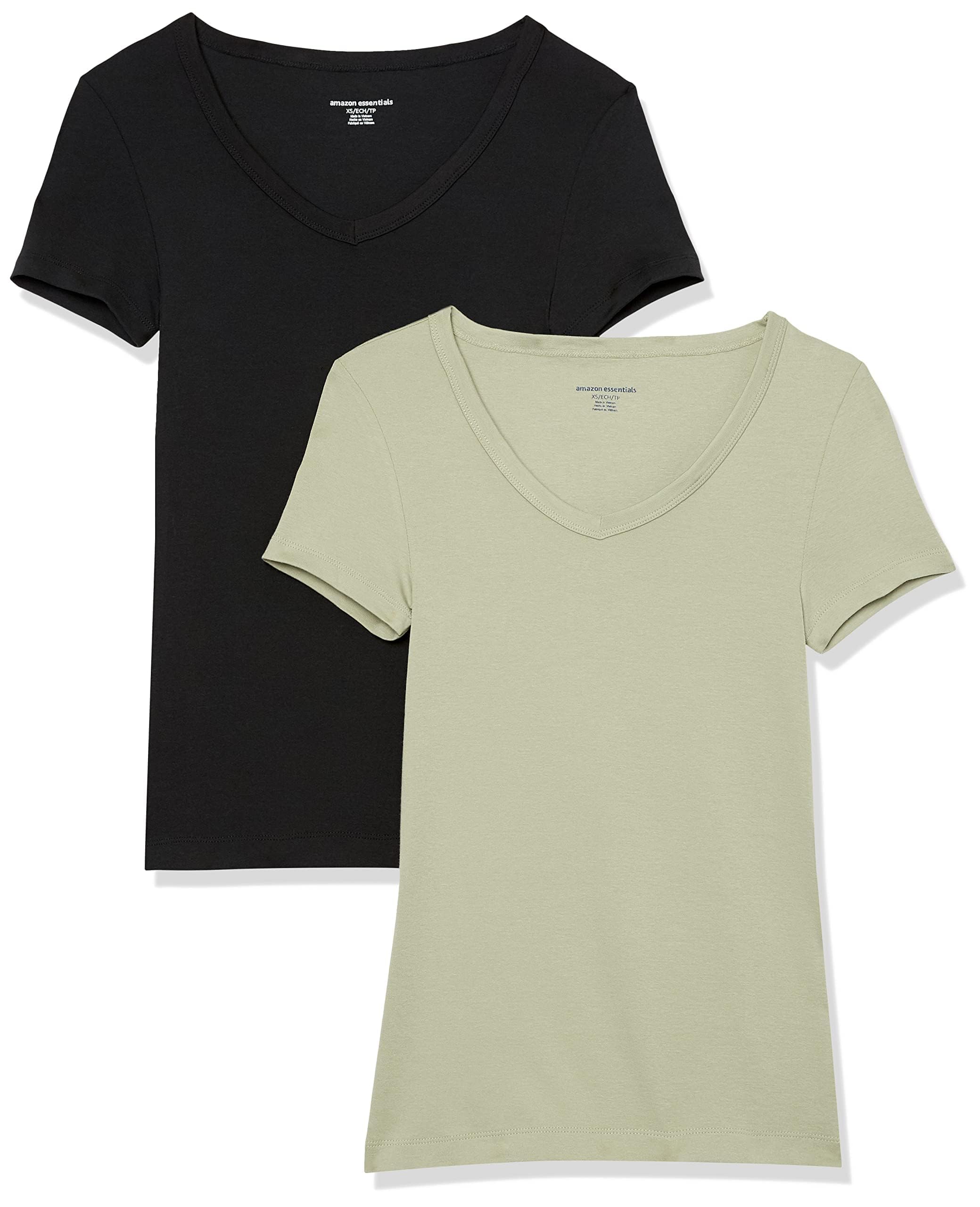 Photo 1 of *ONLY 1 * Amazon Essentials Women's Slim-Fit Short-Sleeve V-Neck T-Shirt, Sage Green, XX-Large