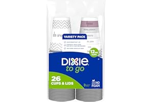 Dixie To Go Medium Paper Coffee Cups With Lids, 12 Oz, 26 Count, Disposable Cups For On-The-Go Hot Beverages