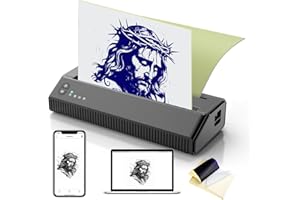 Goyappin Tattoo Printer Bluetooth,3D Tattoo Stencil Printer, Stencil Printer for Tattooing, Tattoo Transfer Printer with Transfer Paper, Thermal Printer Tattoo,Compatible with Android,iOS,iPhone&PC