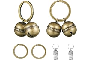 Yitaocity 2 Strings in 4 Pieces Cat Dog Kitty Pet Collar Bells Pet Tracker Loud Brass Bell with 2x Anti-Lost ID Tube Tag for Pet Collars Necklace Potty Training, Save Birds and Wildlife Bell