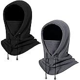 Funtery Ski Mask Balaclava for Women Men, Fleece Face Winter Masks Windproof Hooded Scarf Hat Thermal Face Cover Neck Warmer