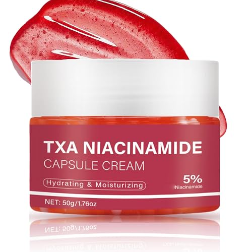 Tranexamic Acid 5% Cream + Niacinamide Capsule Cream for Fa-ce,Dark Spot Remover for Improves Skin Elasticity,Hydrating Face Cream,Brightening Face Moisturiser,Reduces Acne Scars for Dull,Damaged Skin