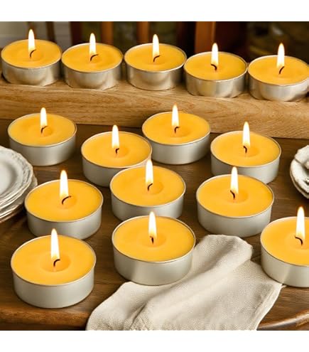 Bougies chauffe-plat en cire d'abeille, ensemble de 10
