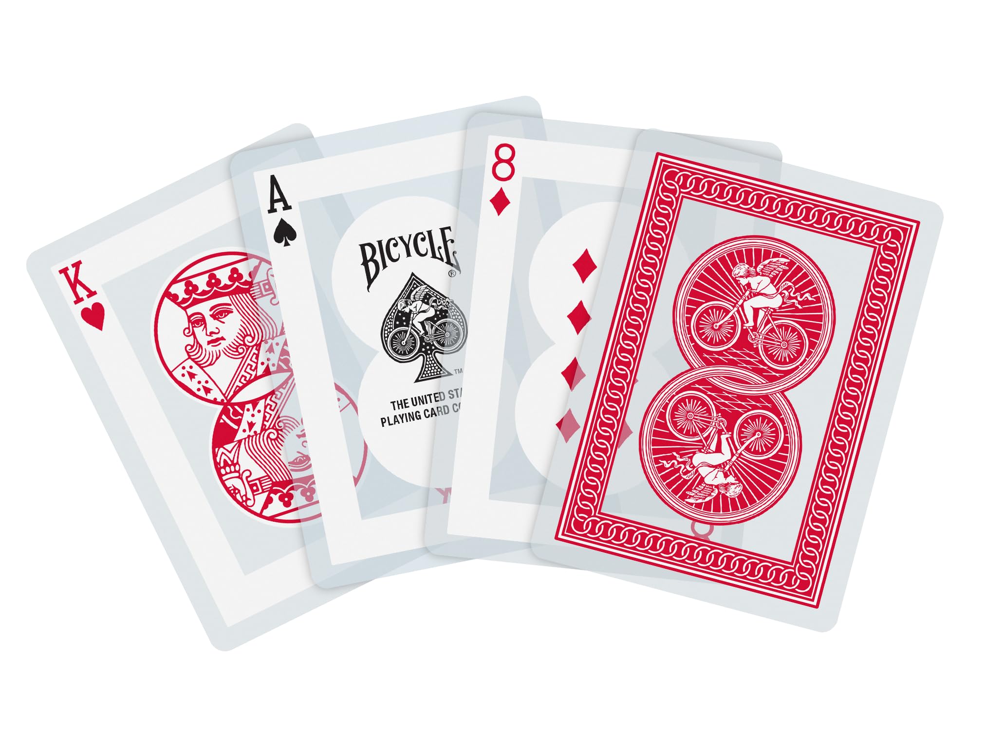 Bicycle Waterproof Red Playing Cards, Clear Plastic Playing Cards, Made from 30% Recycled Plastic, Perfect for Pool Games, Beach Trip, or Party Games