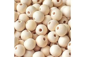 Large Wooden Beads, 150Pcs Round Wood Beads, Unfinished Wooden Beads for Macrame Crafts Jewelry Making Home Decor, 20mm