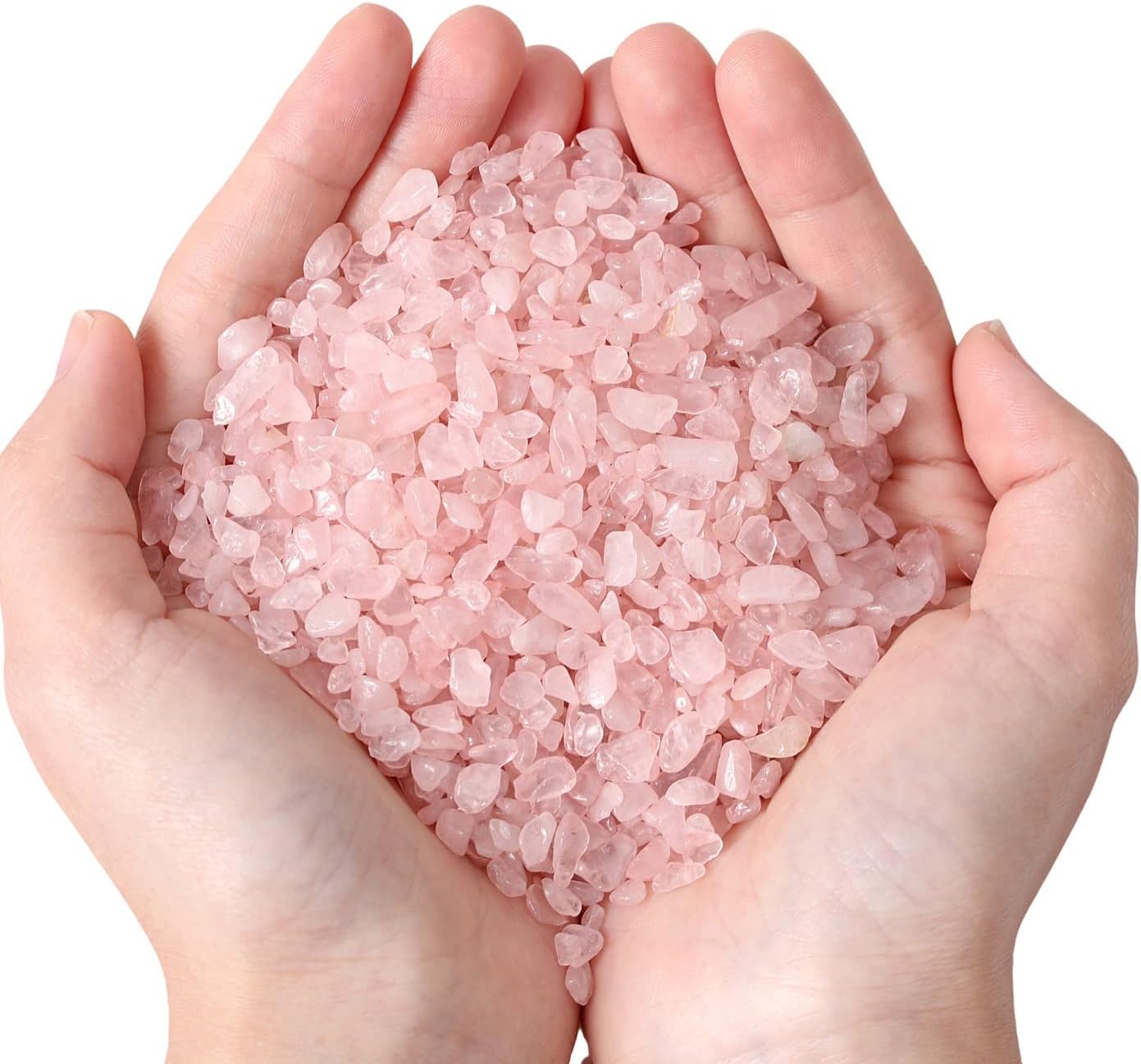 Indoor Fountains & Accessories - MAIBAOTA Natural Rose Quartz Crystal Chips Bulk 1 lb Small Tumbled Stones Crushed Crystal Quartz Pieces Decorative Stones for Vase Filler, Bottles, Crafts