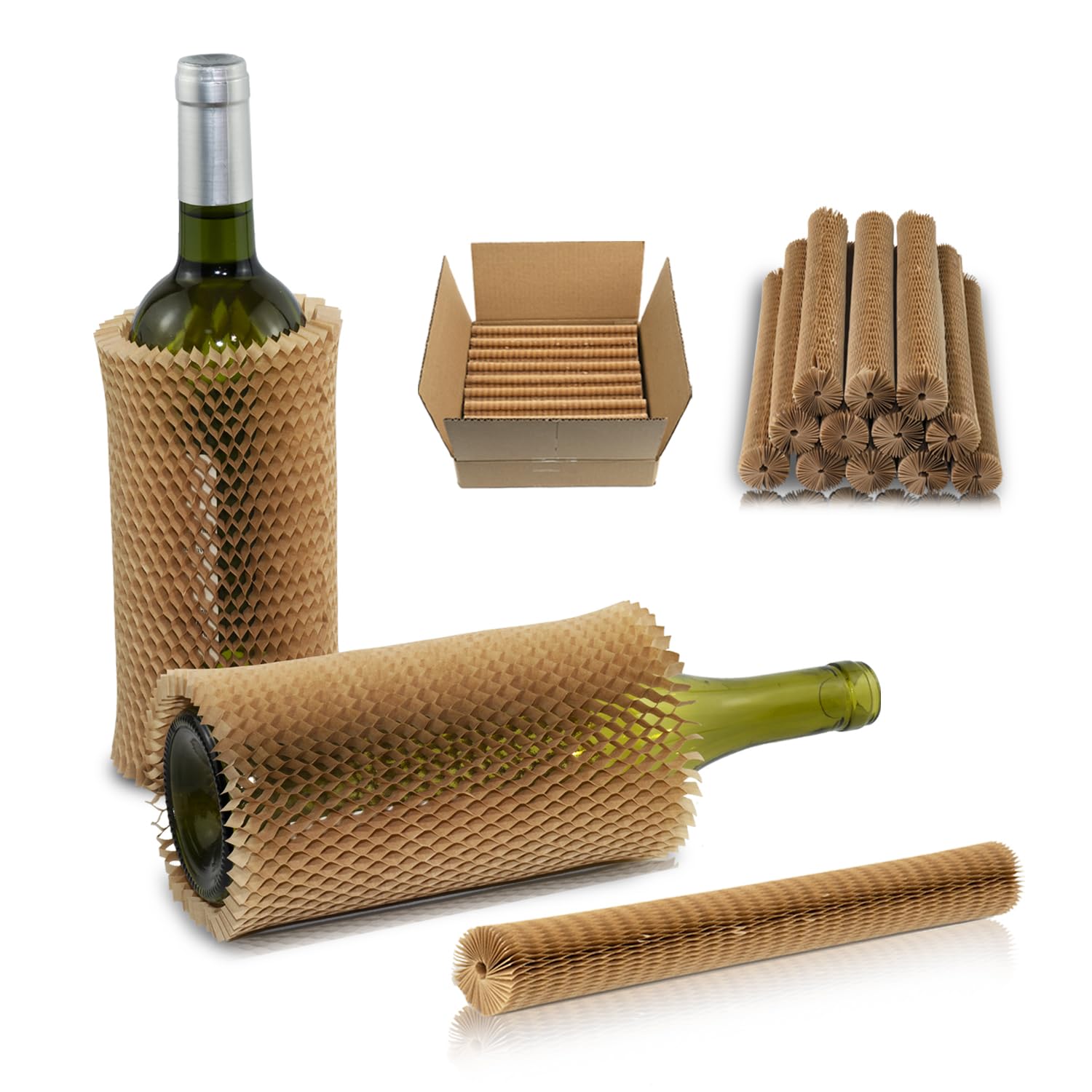 12 Pack Bubble Wrap Sleeves for Moving House, Honeycomb Packing Paper, Glass Jar Cup Wine Bottle Protector Cases Protective Wrap,Packaging Materials (22cm)