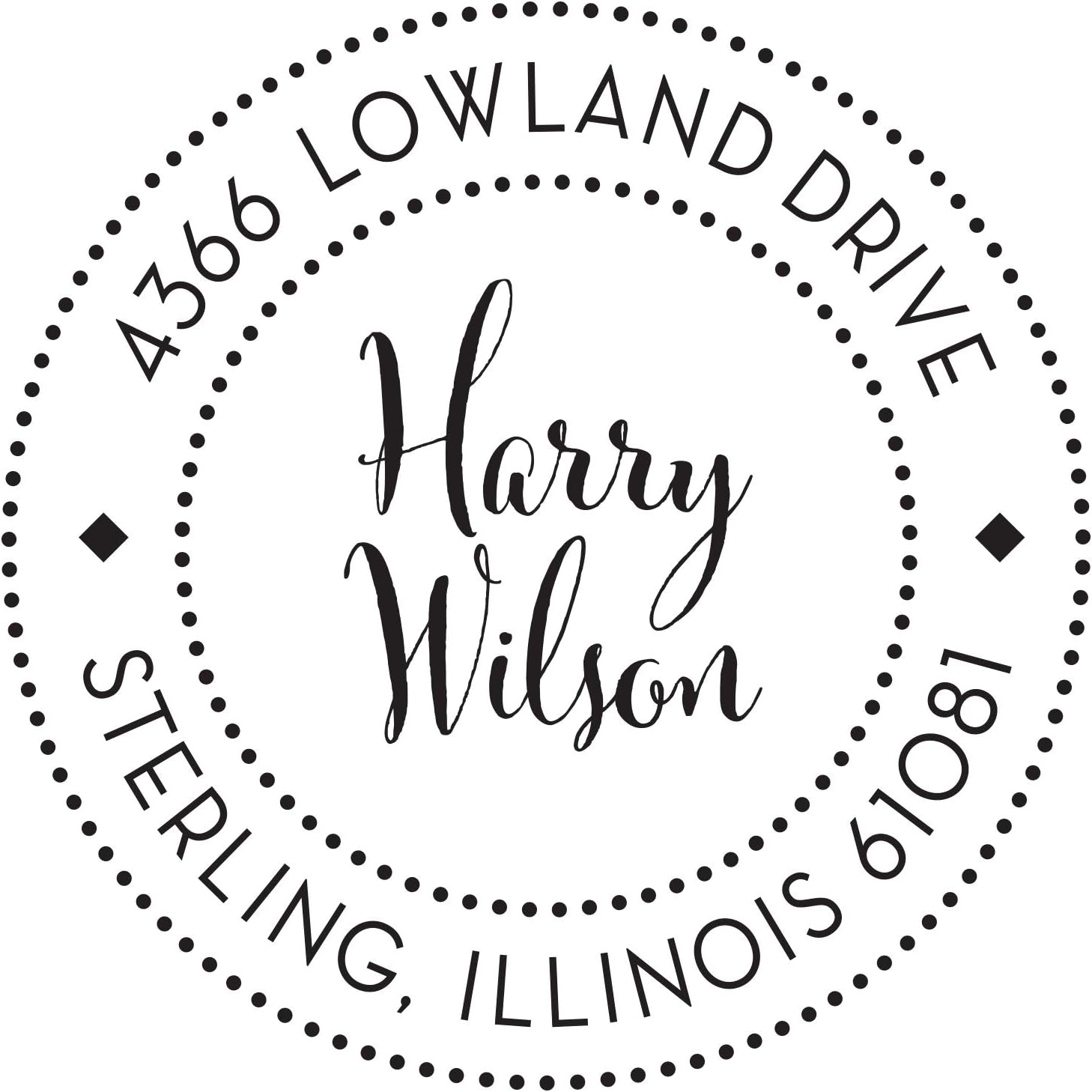 Monogram Address Stamp - Personalized Self Inking Rubber Stamp - Style 036 - with Locking Bottom Cover- Choose from 15 Ink Colors