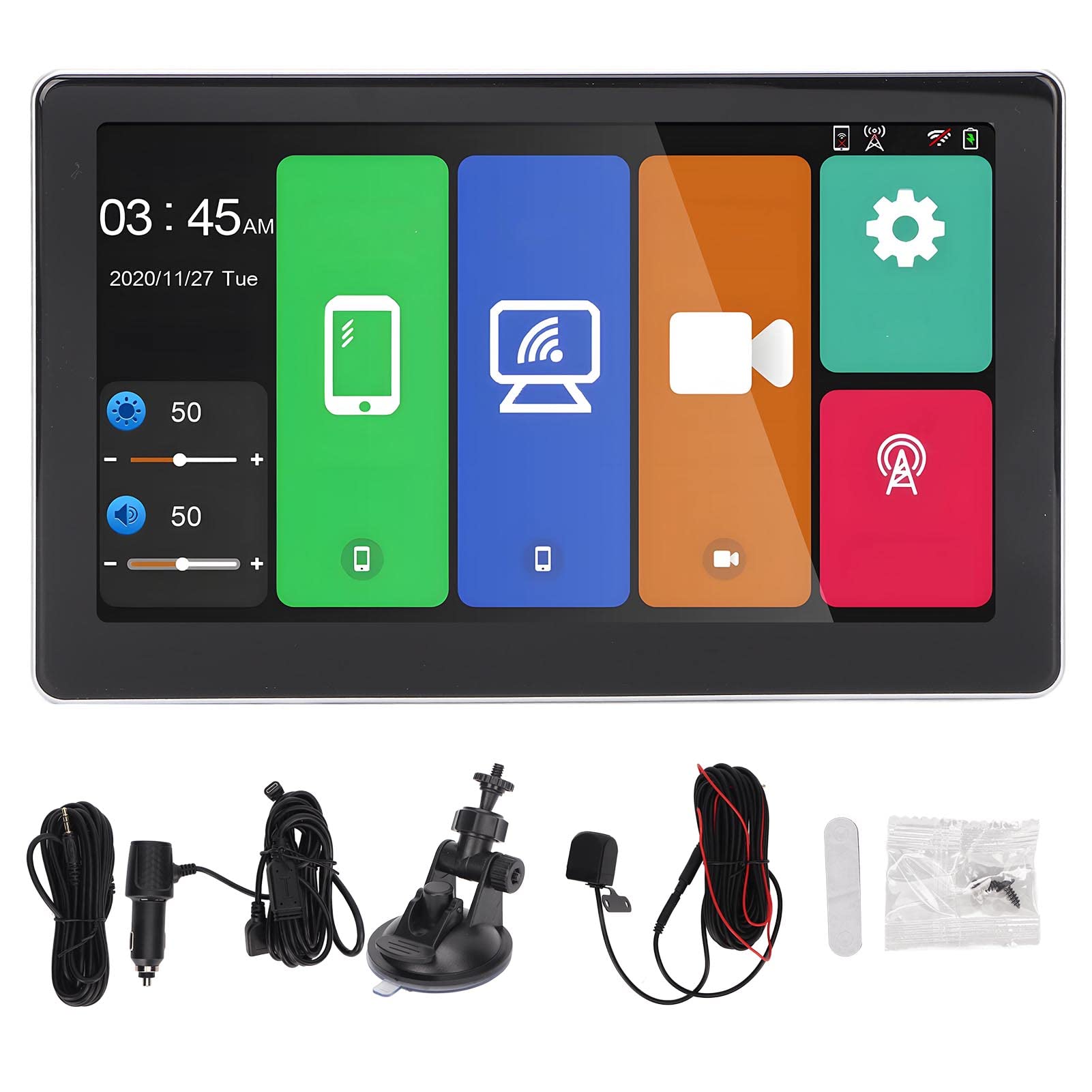 Dual 4K Dash Cam, 7in Screen Dual Lens Front and Rear Dash Cam, Wireless AUX Output, Parking Monitor, G Sensor, 3DNR Noise Reduction, for Car Truck