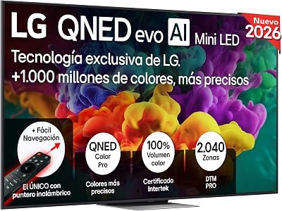 75QNED86B6B - Smart TV QNED EVO AI 75" 4K Sin Reflejos 94%, 2026