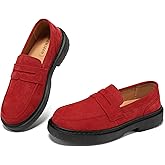 BEAUSEEN Women's Suede Penny Loafers Casual Lightweight Slip On - Comfortable Walking Shoes,Chic Flat for Work & Travel