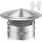 QUEYAAM 8" Chimney Cap with Screen &amp; Rain Cover,304 Stainless Steel | Adjustable and Reinforced Cone Top Chimney Cover for Vents,Rain Cap for All-Round 8" Chimney,All-Weather Protection