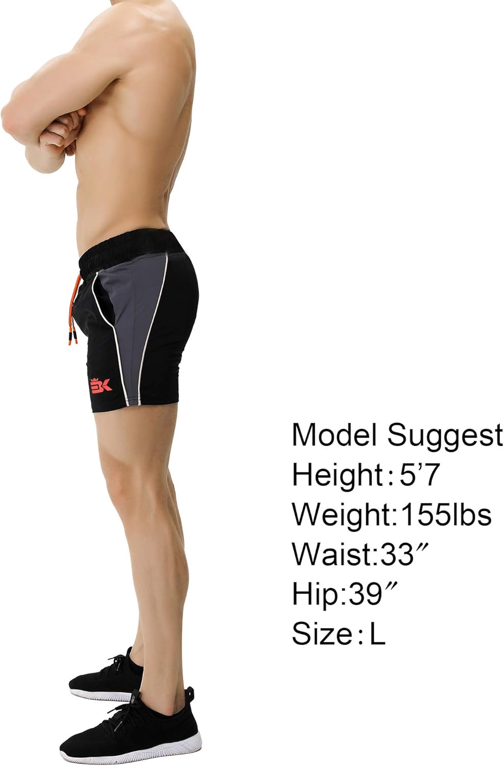 BROKIG Men's 5" Gym Bodybuilding Shorts Running Workout Lightweight Shorts Elastic Waistband with Pockets: Clothing