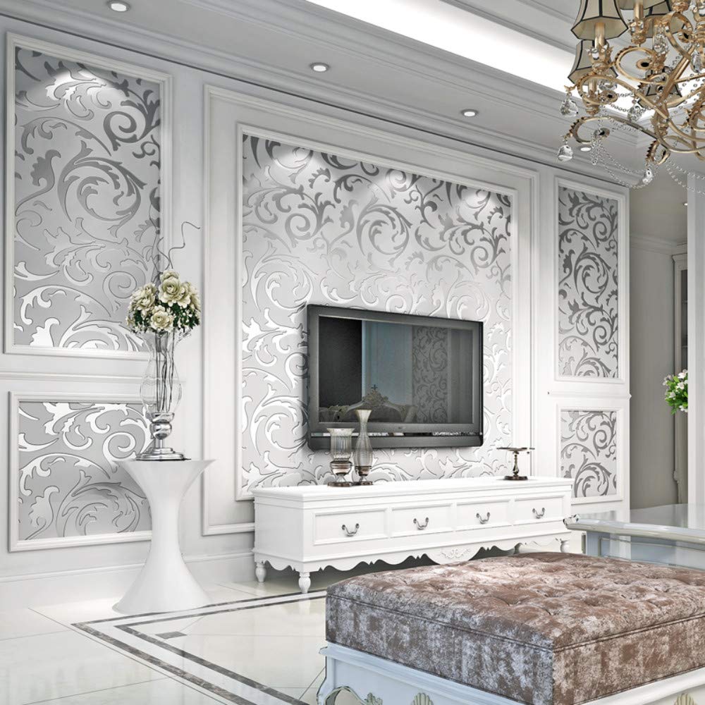 Yuela Luxury Damask Gold Silver Wallpaper For Walls 3 D Non