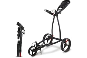 Big Max Blade IP Golf Push Cart: 3-Wheel Folding, Ultra Lightweight, Flat-Fold Technology, Durable Minimalist Design, Smart Organizer Panel with Ample Storage for Golf Accessories