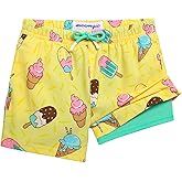 maamgic Boys Swim Trunks with Compression Liner Toddler Stretch Swim Shorts