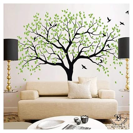 Kayra Decor Fancy Flower Reusable Wall Stencil in (48 X 48) Inches Plastic Sheet