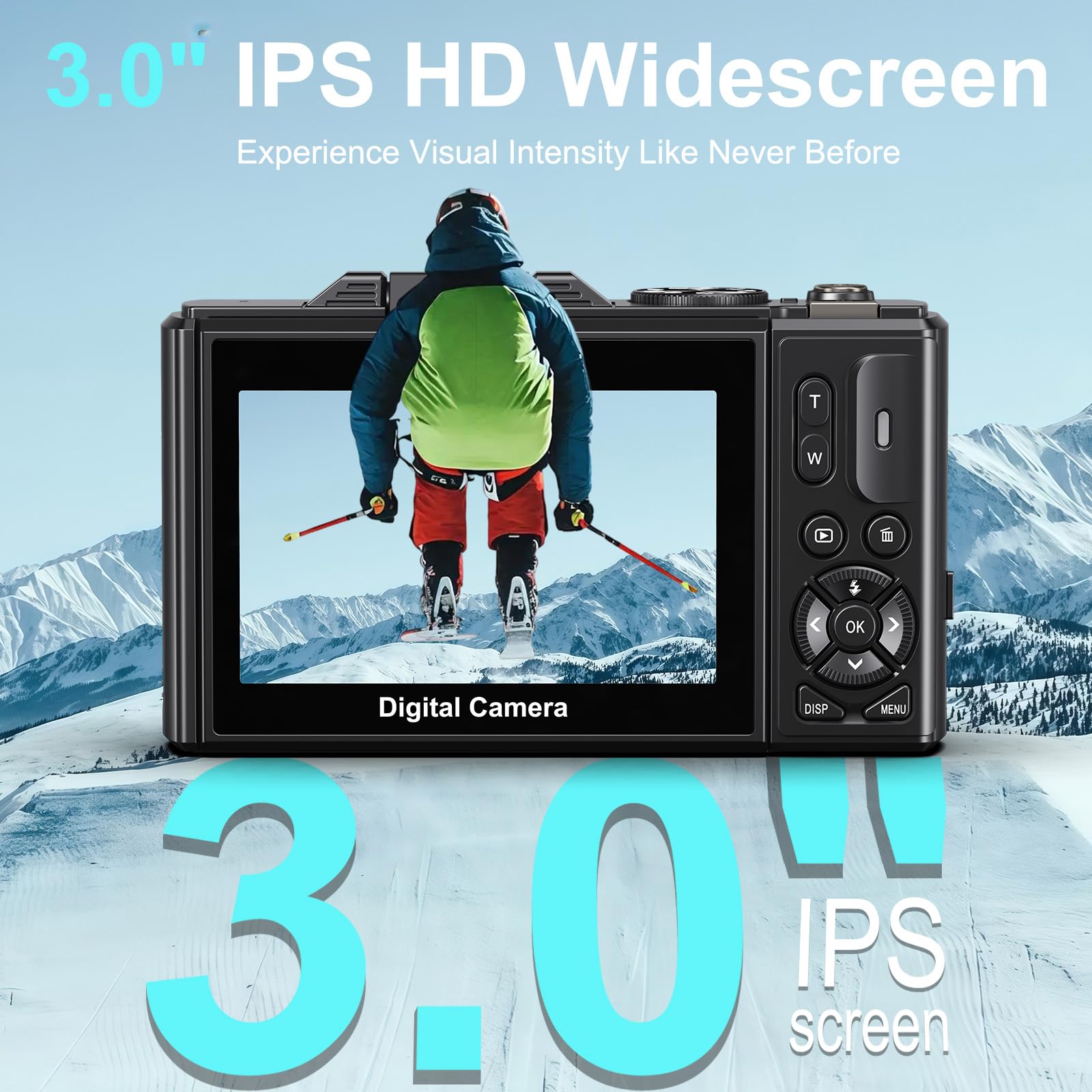 5K Digital Camera for Photography - 75MP WiFi Vlogging Camera for YouTube - UHD 18X Zoom Digital Cameras with Flip Screen 3