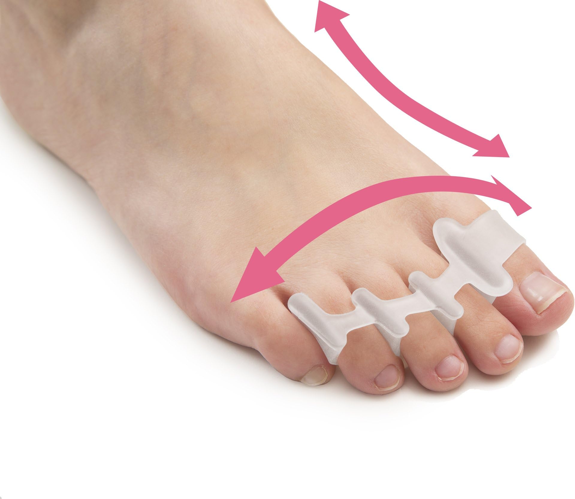 Toe Separators for Bunions Plantar Fasciitis Hammer Toes Yoga Sports By Toe Spacers Pro - Original Gel Toe Stretchers Straightener Spreaders pads - Small Toe Protectors For Men Women - Stop Foot Pain