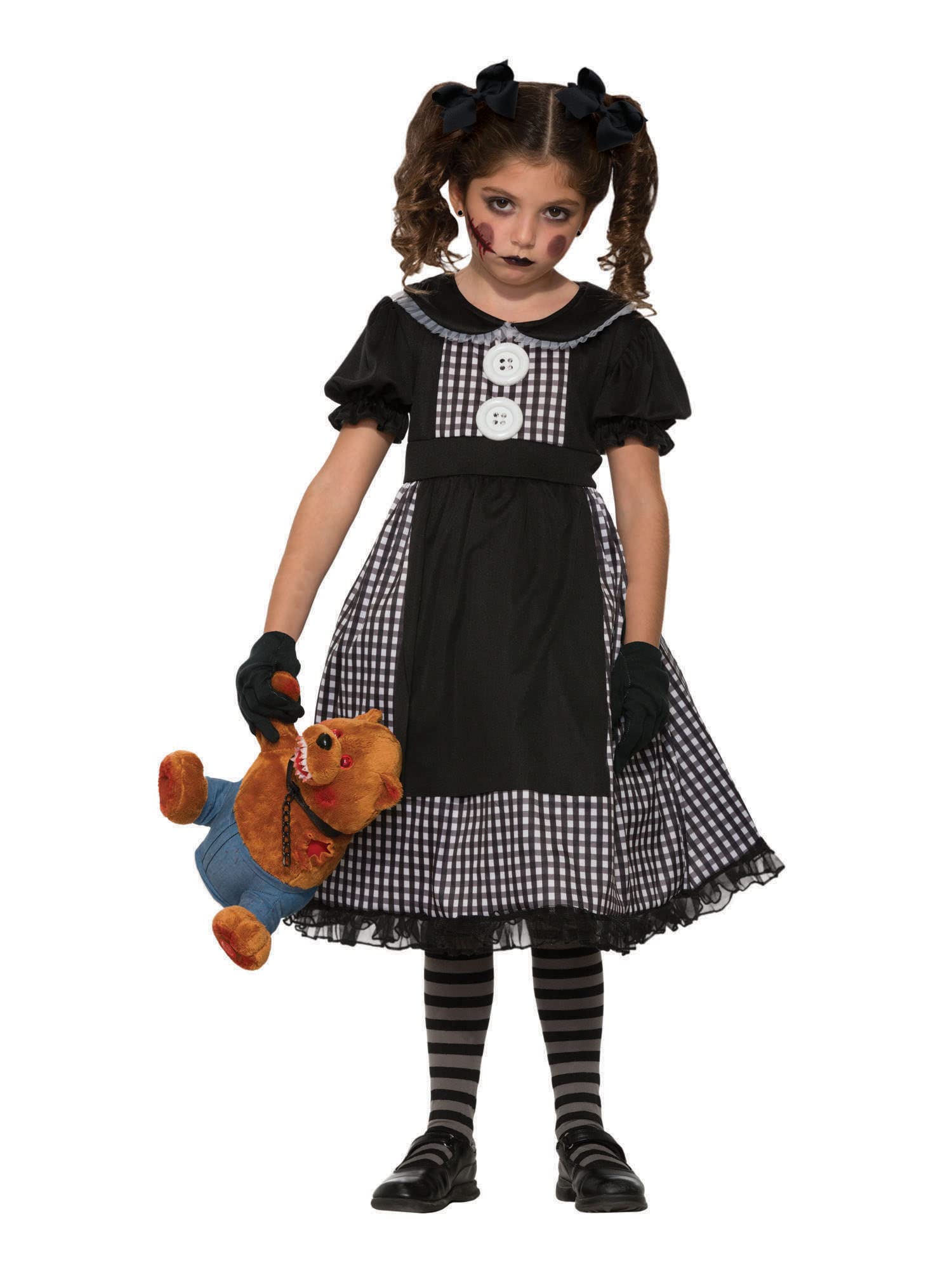 Forum Novelties CC77065 Dark Rag Doll, Black, White, S Halloween