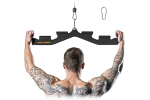 MOST GRIP LAT Pull Down Bar with 6 Ergonomic Handles, Neutral Grip LAT Pulldown Attachments for Whole Back Training, Wide Gri