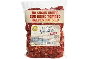 GALEN -MEDITERRANEAN FINE FOOD- Galen Sun Dried Tomatoes, Halves Cut, Soft, Moist, Ready to Eat, Mediterranean Flavor Sundried Tomato, Gmo Free, Kosher, Vegan, No Sugar Added, 5lbs (Pack of 1)