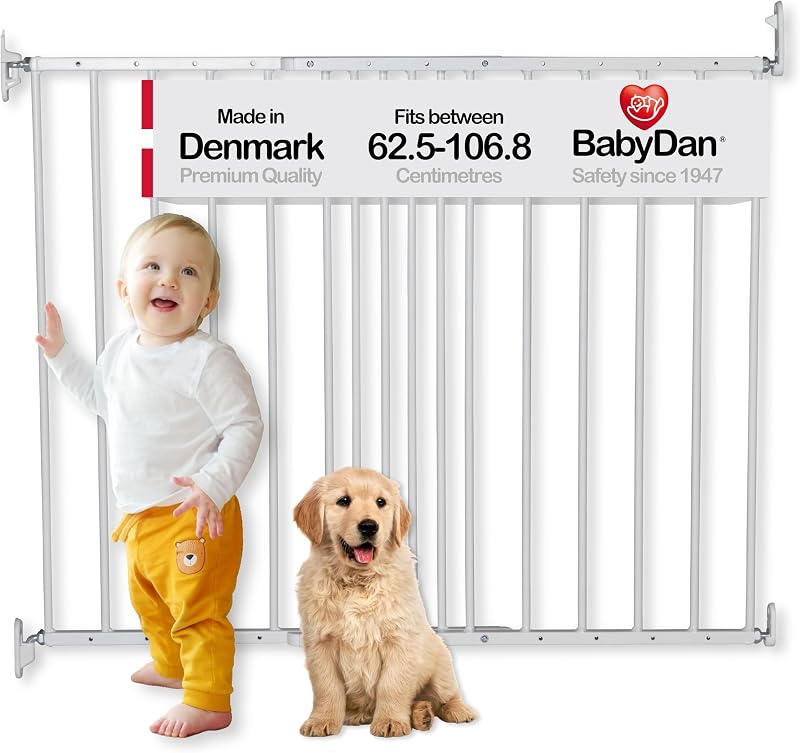 BabyDan MultiDan Extending Metal Stair Gate 62.5-106.8 cm White