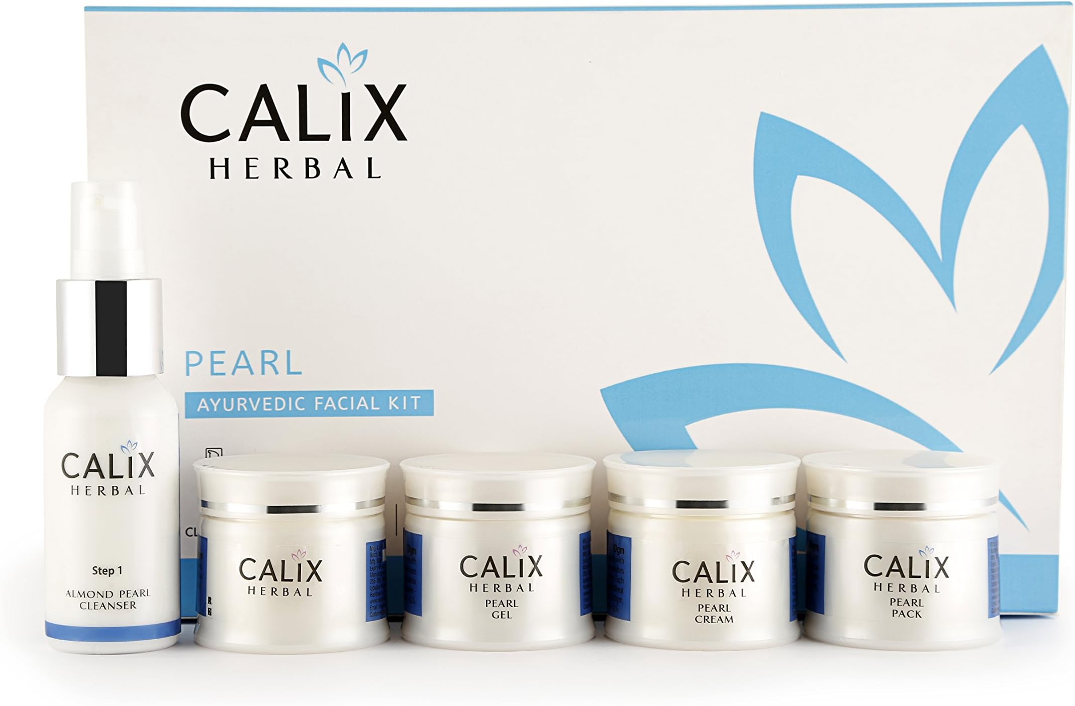 Calix Herbal Pearl Ayurvedic Facial Kit Multi Targeted Brightening Enhancer Enriched with Pearl and Wheat Germ, 260 gm