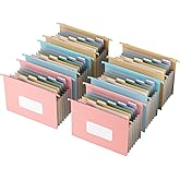 EcoStash Wheat Straw Expanding Hanging File Folders, 3 Color File Organizer, 1.2" Accordion Pockets, Large Capacity, Letter Size for Filing Cabinet, 100% BPA Free, Return to Nature, Healthy Living-6