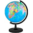 Wizdar 10'' World Globe for Kids Learning, DIY Assemble Educational Rotating World Map Globes Large Size Decorative Earth Children Globe for Classroom Geography Teaching, Desk and Office Decoration