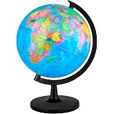 Wizdar 10'' World Globe for Kids Learning | DIY Assemble, Educational Rotating World Map, Large Size Decorative, Classroom Geography Teaching, Desk and Office Decoration