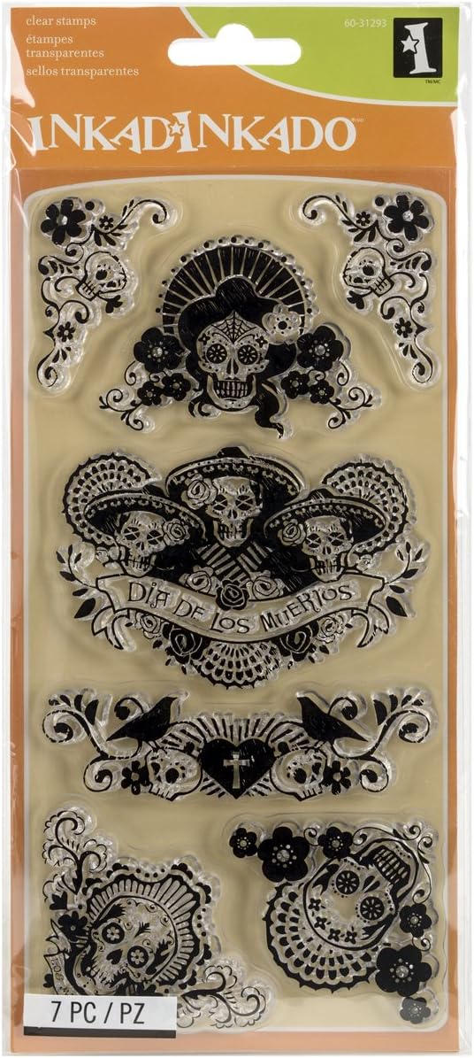 Inkadinkado 60-31293 Dia De Los Muertos Clear Stamp Set, Black