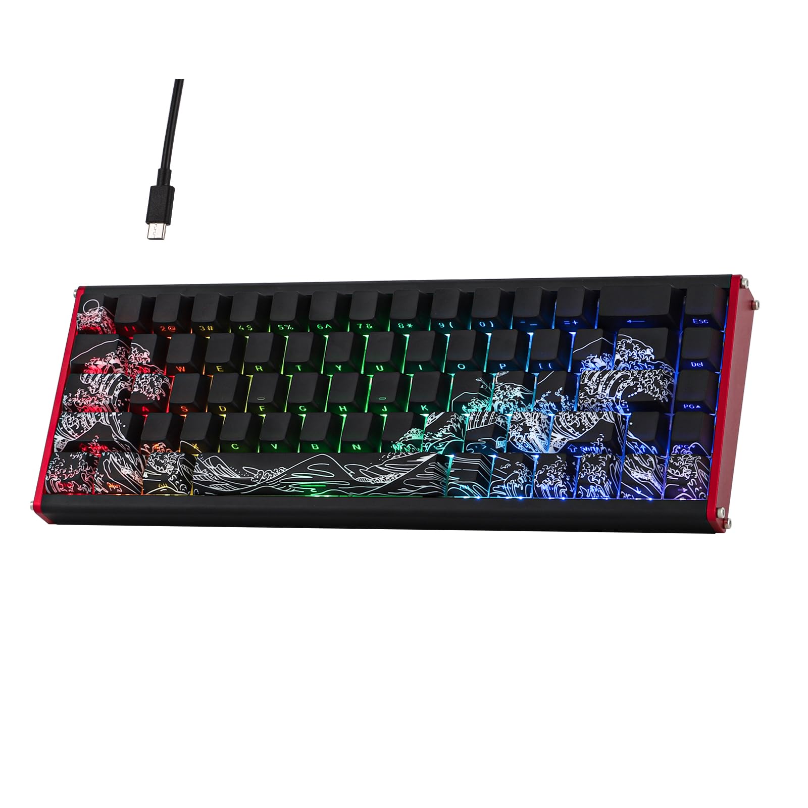 AJAZZ ALUX68 HE Aluminum Rapid Trigger Gaming Keyboard with Magnetic Switch, Wired Hall Effect Keyboard with 8K Polling Rate, 0.125ms Latency, RGB Backlight (Black Side-Printed, ALUX68)