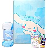 SANRIO Cinnamoroll Silk Touch Throw Blanket Set - Bundle with Soft Cinnamoroll Blanket Plus Tattoos, More for Kids, Adults, Children Cinnamoroll Cozy Blanket 46" x 60"
