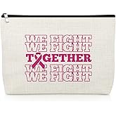 Breast Cancer Recovery Gifts for Women Cancer Awareness Makeup Bag Encouragement Gifts for Friends Mom Sister Survivor Patients Recovery Present Cosmetic Bag Christmas Birthday Present Travel Pouch