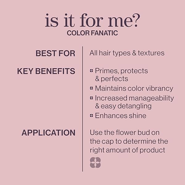 PUREOLOGY COLOR FANATIC LEAVE-IN CONDITIONER HAIR TREATMENT DETANGLER SPRAY | PROTECTS HAIR COLOR FROM FADING | HEAT PROTECTANT | VEGAN | 6.7 FL OZ