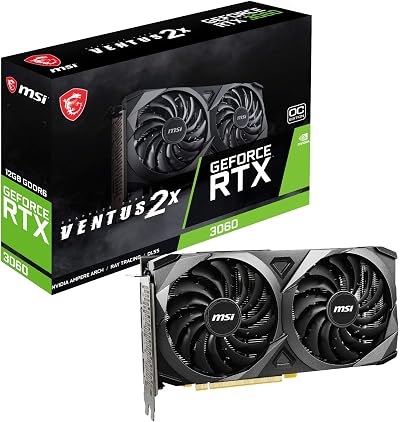 MSI RTX 3060 VENTUS 2X OC 12GB GDDR6 Graphics Card 1807MHz PCI Express Gen 4
