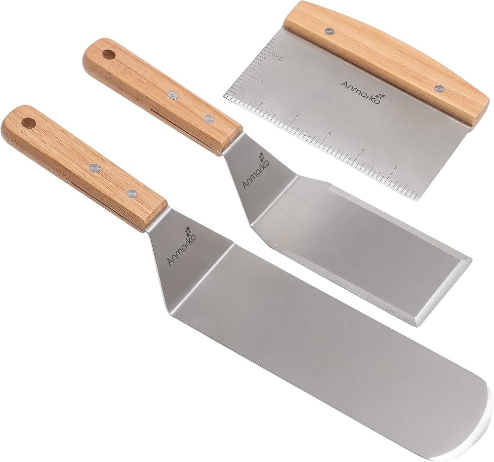 Anmarko Professional Stainless Steel Spatula Set Large Griddle Spatulas
