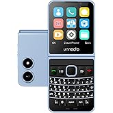 Unnecto Snap, Unlocked Flip Phone, QWERTY, 2025, US Warranty (Blue) | Dual SIM, 4G, LTE, Cloud Phone OS, 1000mAh, 2.51" Display, Bluetooth 5.0, QWERTY Keyboard, Textured Shell, 2MP Camera