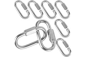 8 Packs Quick Link M10 10mm Stainless Steel Chain Connector by KINJOEK, Heavy Duty D Shape Locking Looks for Hammock, Camping and Outdoor Equipment, Max. Load 2297 Lb