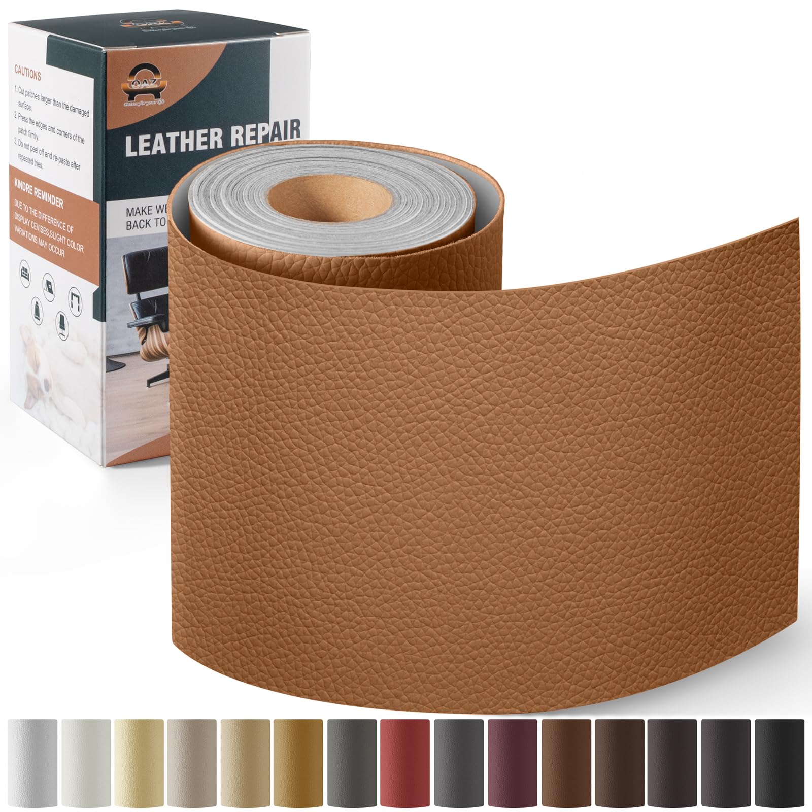 Photo 1 of Leather Repair Kit for Furniture 4"x 63" Leather Tape Repair Patch Self Adhesive Sofa Vinyl Repair Patch Kit for Car Seat,Couch,Boat Seat,Chair - Light Brown