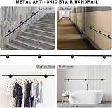 AMLOOPH Banister Handrails 3m Black Stainless Steel Stairs Rail With Fittings view 7