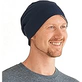 Men & Women Organic Cotton Beanie, Reversible Lightweight Summer Slouchy Knit Hat Made in Japan, Great for Chemo Headwear