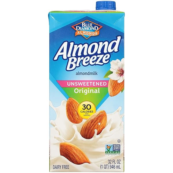 ALMOND BREEZE DAIRY FREE ALMONDMILK UNSWEETENED ORIGINAL 32 OZ BOXES, 6 COUNT