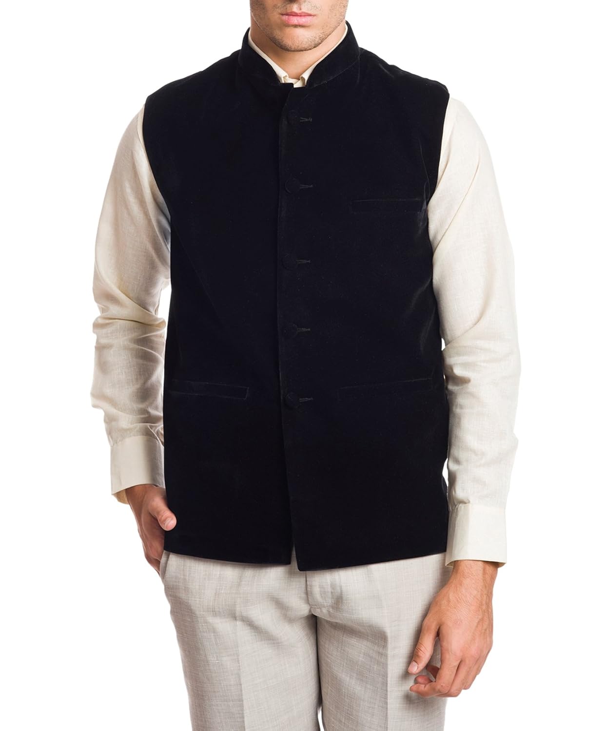 wintage men's velvet bandhgala festive red nehru jacket waistcoat