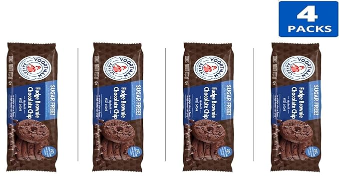 Amazon Com Voortman Fudge Brownie Chocolate Chip Sf Cookies Pack Of 4 Grocery Gourmet Food