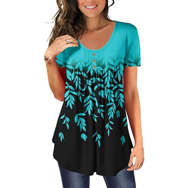 Women's Casual Tunic Top - Long Sleeve Henley Blouse For Leggings, Loose Fit & Comfy