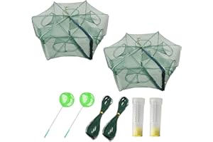 ZffXH 1/2 Pcs Fishing Bait Trap Foldable Fish Minnow Crab Crayfish Crawdad Shrimp Net Cast