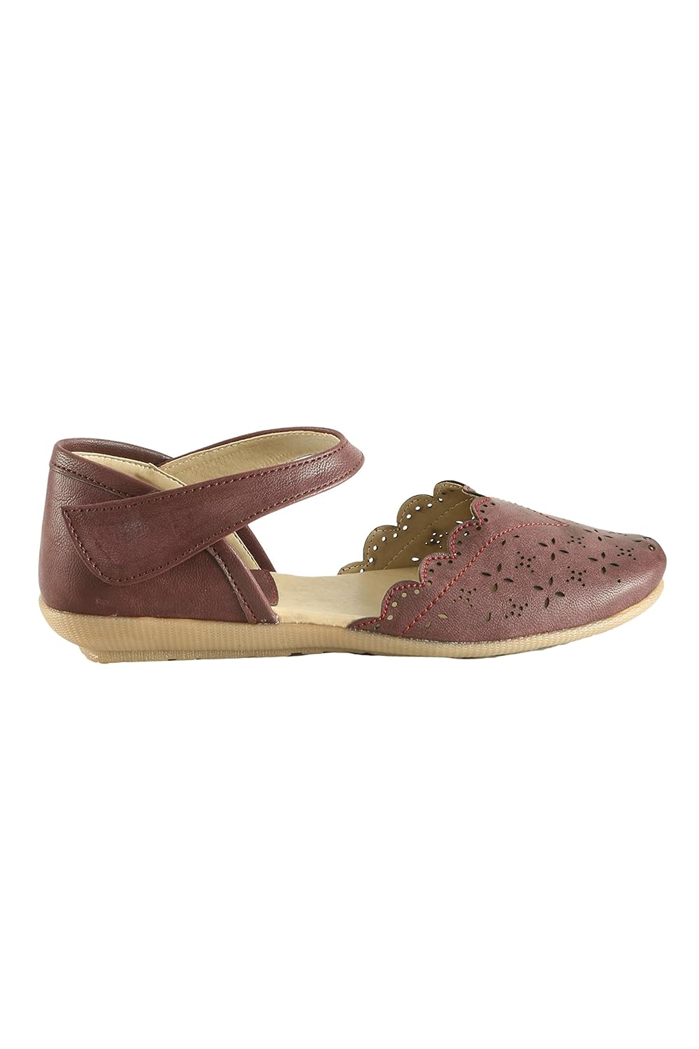 meriggiare women maroon synthetic flats